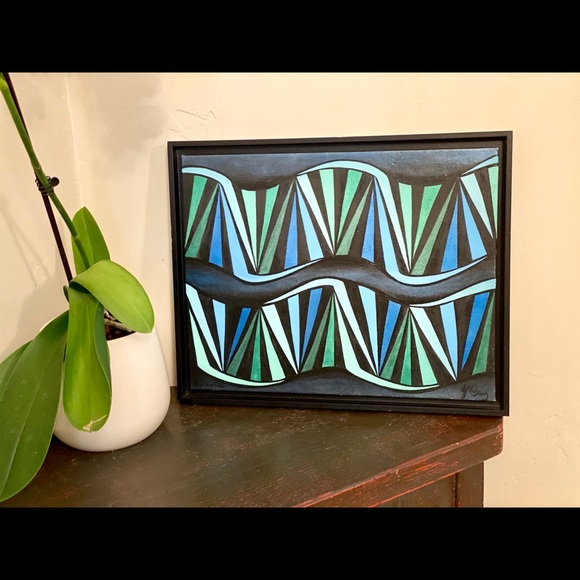 Flowing whaters of Aquarius painting J. Cruz original art hand painted zodiac - Picture 3 of 8